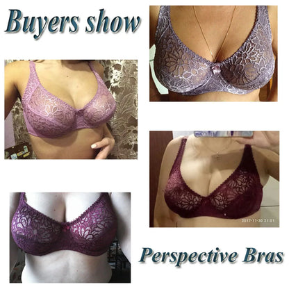Bras For Women Lace Bra Large Plus Size Ladies Sexy Underwear Bralette Lingerie Tops 34-44  B C D DD E F Cup