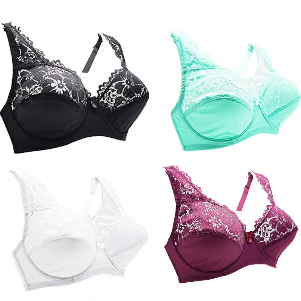 Bras For Womens Lingerie Top Female Lace Bra Underwire Plus Size Brassiere Perspective Sexy Underwear B C D DD E F Cup
