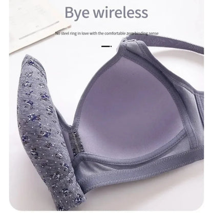 Bras for Women Comfortable Breathable Tops No Steel Ring Printed Bra Push Up Bra Gathering Large Size CD Cup Lingerie Brassiere