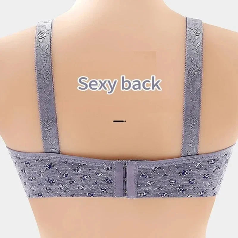 Bras for Women Comfortable Breathable Tops No Steel Ring Printed Bra Push Up Bra Gathering Large Size CD Cup Lingerie Brassiere