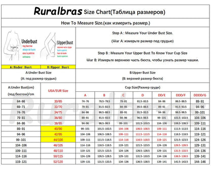 Ruralbras Solid Bras For Women Push Up 52F 50E 48F 48E 48D 46F 46E 46D 46C 44F 44E 44D 44C 42F 42D 42C 40E 40D 40C 38E 38D 36D