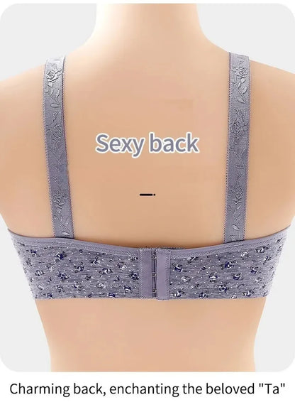 Bras for Women Comfortable Breathable Tops No Steel Ring Printed Bra Push Up Bra Gathering Large Size CD Cup Lingerie Brassiere