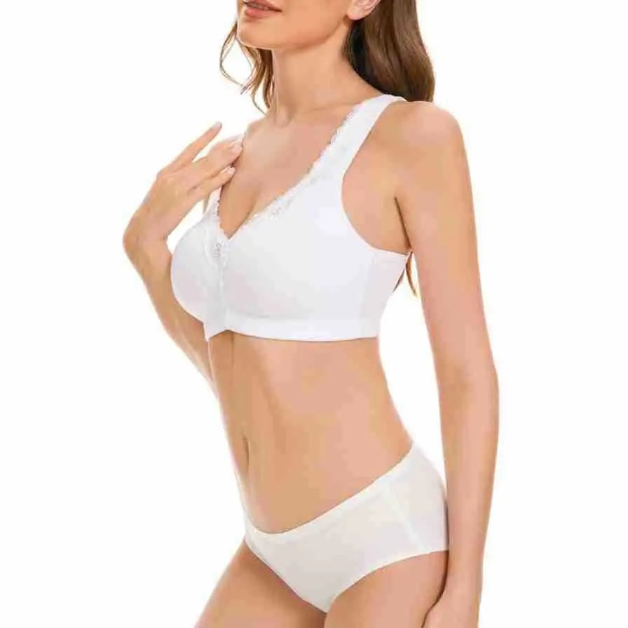 Bras  for Women  New Plus Size Underwear 95% Cotton Full Large Cup Comfortable Seamless Wireless Ultra-thin  Brassiere 115DEF