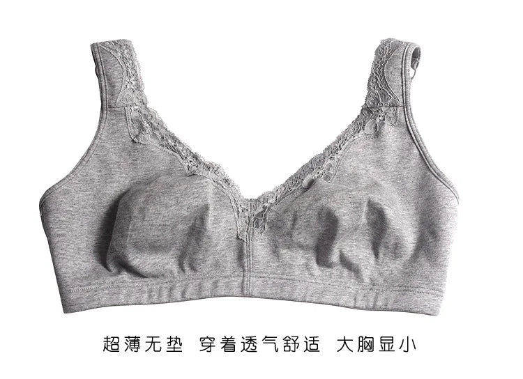 Bras  for Women  New Plus Size Underwear 95% Cotton Full Large Cup Comfortable Seamless Wireless Ultra-thin  Brassiere 115DEF