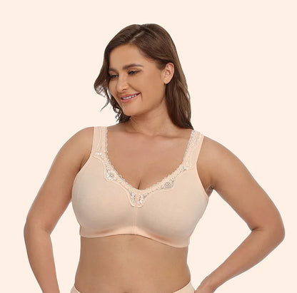Bras  for Women  New Plus Size Underwear 95% Cotton Full Large Cup Comfortable Seamless Wireless Ultra-thin  Brassiere 115DEF