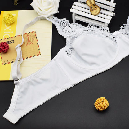 Bras For Womens Lingerie Top Female Lace Bra Underwire Plus Size Brassiere Perspective Sexy Underwear B C D DD E F Cup