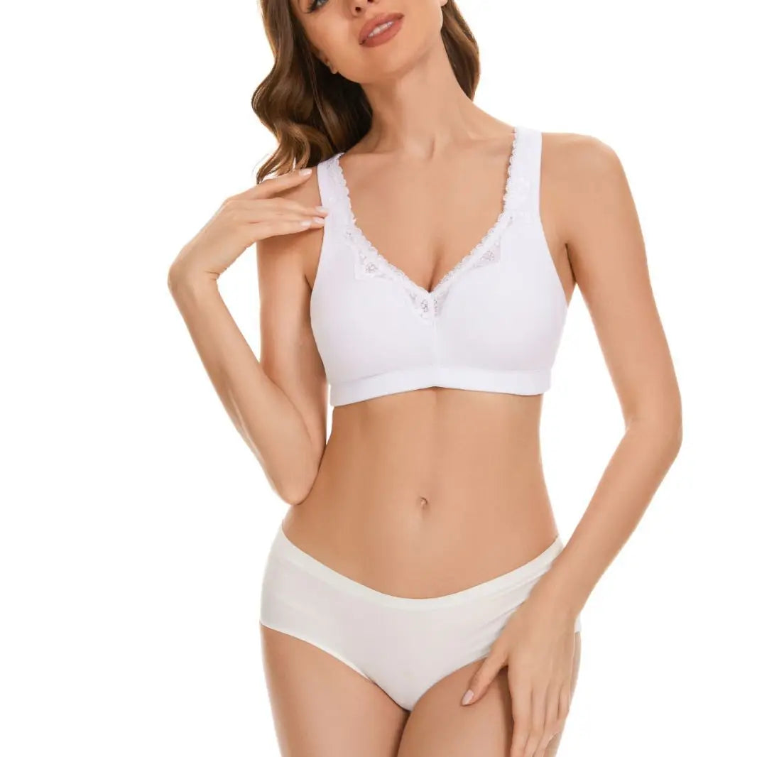 Bras  for Women  New Plus Size Underwear 95% Cotton Full Large Cup Comfortable Seamless Wireless Ultra-thin  Brassiere 115DEF