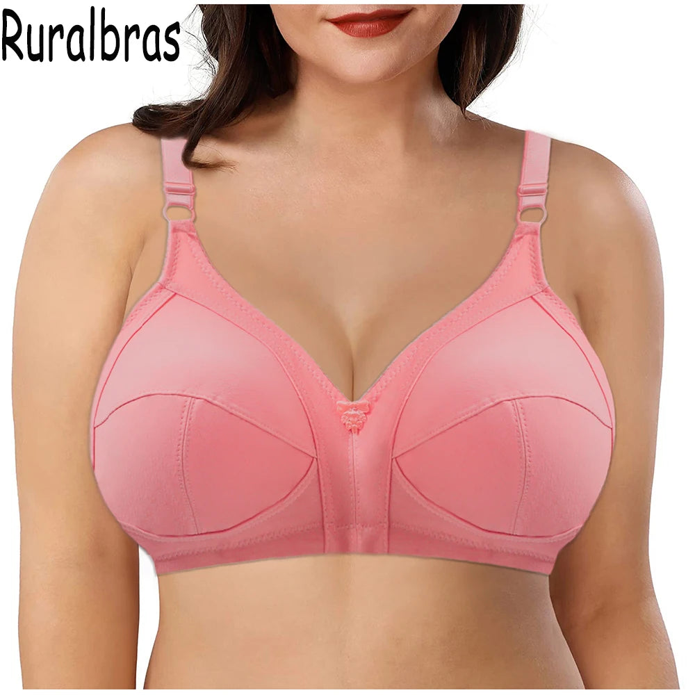 Ruralbras Solid Bras For Women Push Up 52F 50E 48F 48E 48D 46F 46E 46D 46C 44F 44E 44D 44C 42F 42D 42C 40E 40D 40C 38E 38D 36D