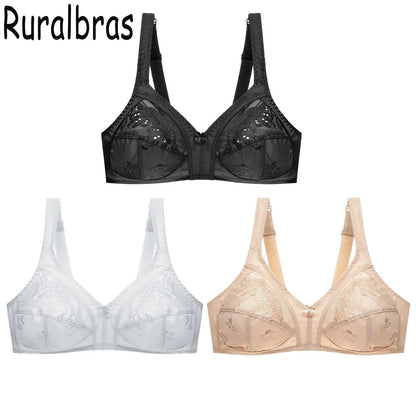 Ruralbras Solid Bras For Women Push Up 52F 50E 48F 48E 48D 46F 46E 46D 46C 44F 44E 44D 44C 42F 42D 42C 40E 40D 40C 38E 38D 36D