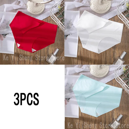 3 pieces of low-rise, seamless, solid-color underwear for women, comfortable, breathable and sexy