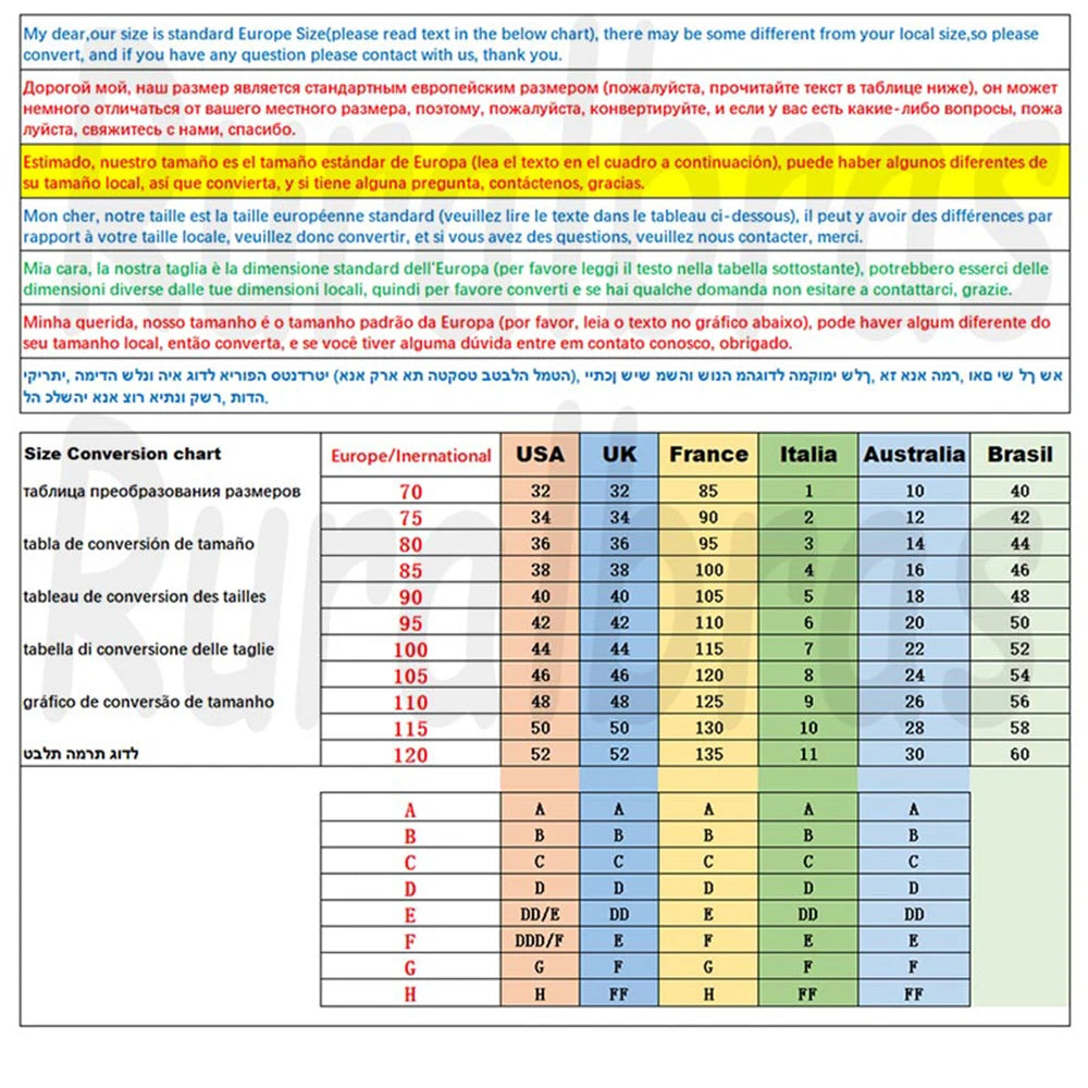 Ruralbras Solid Bras For Women Push Up 52F 50E 48F 48E 48D 46F 46E 46D 46C 44F 44E 44D 44C 42F 42D 42C 40E 40D 40C 38E 38D 36D