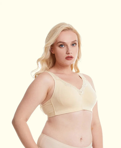 Bras  for Women  New Plus Size Underwear 95% Cotton Full Large Cup Comfortable Seamless Wireless Ultra-thin  Brassiere 115DEF
