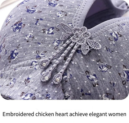 Bras for Women Comfortable Breathable Tops No Steel Ring Printed Bra Push Up Bra Gathering Large Size CD Cup Lingerie Brassiere