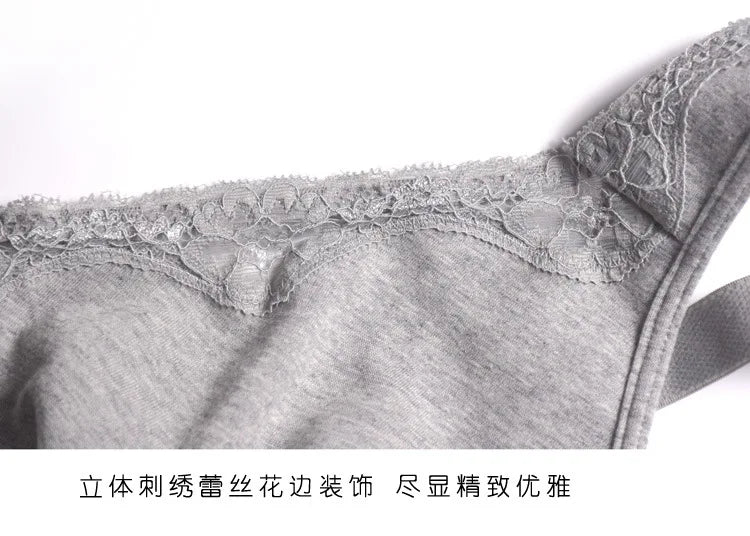 Bras  for Women  New Plus Size Underwear 95% Cotton Full Large Cup Comfortable Seamless Wireless Ultra-thin  Brassiere 115DEF