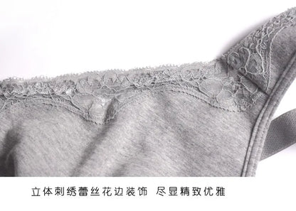 Bras  for Women  New Plus Size Underwear 95% Cotton Full Large Cup Comfortable Seamless Wireless Ultra-thin  Brassiere 115DEF