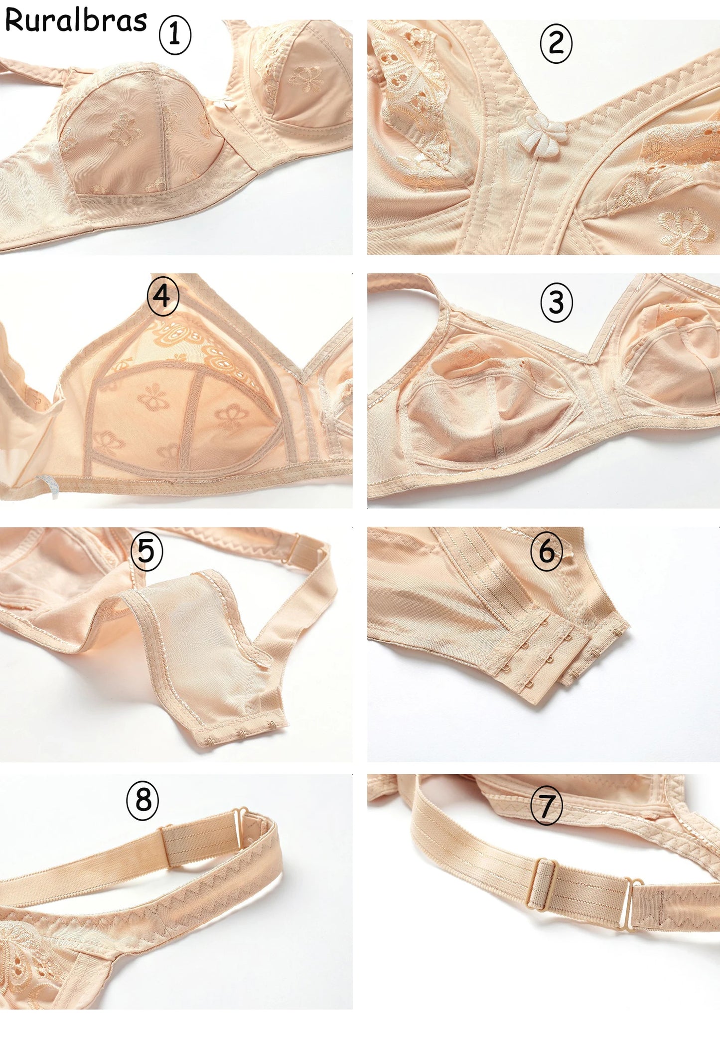 Ruralbras Solid Bras For Women Push Up 52F 50E 48F 48E 48D 46F 46E 46D 46C 44F 44E 44D 44C 42F 42D 42C 40E 40D 40C 38E 38D 36D
