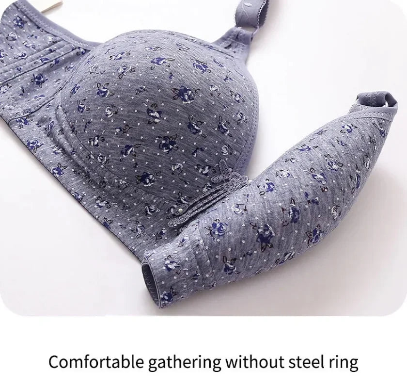 Bras for Women Comfortable Breathable Tops No Steel Ring Printed Bra Push Up Bra Gathering Large Size CD Cup Lingerie Brassiere