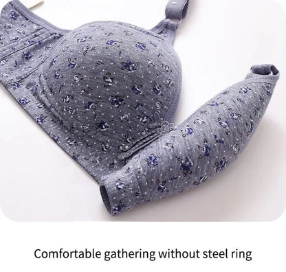 Bras for Women Comfortable Breathable Tops No Steel Ring Printed Bra Push Up Bra Gathering Large Size CD Cup Lingerie Brassiere