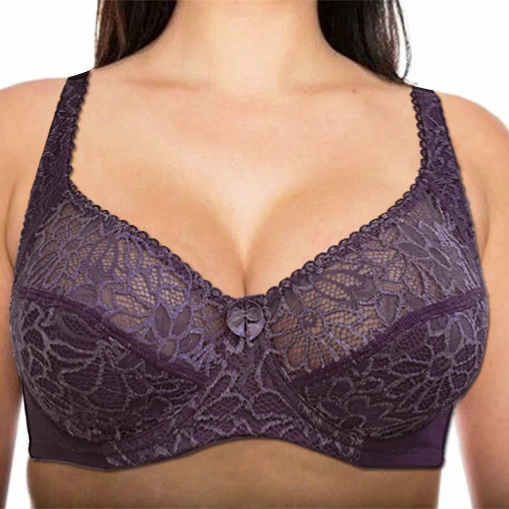Bras For Women Lace Bra Large Plus Size Ladies Sexy Underwear Bralette Lingerie Tops 34-44  B C D DD E F Cup